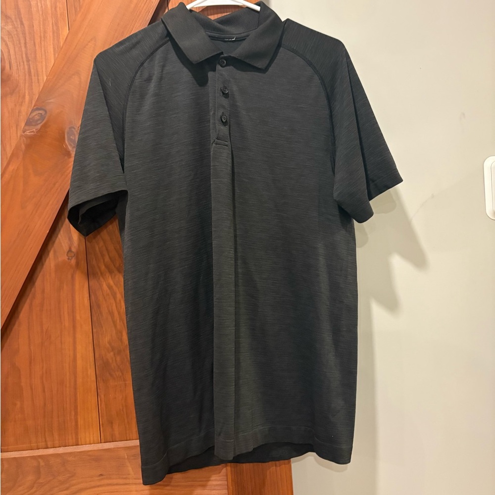 Collared, polo style, metal vent material short sleeve shirt